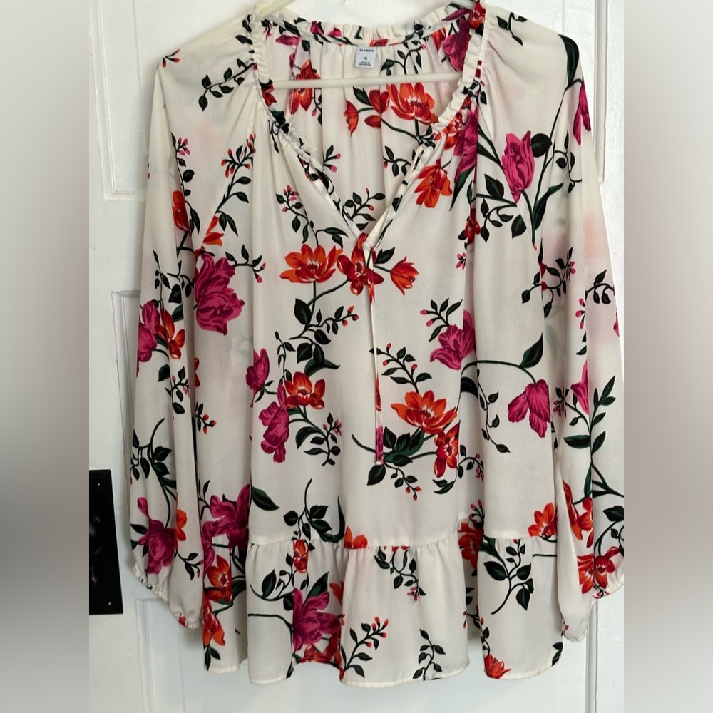 RUFFED TOP / FLOWERS XL